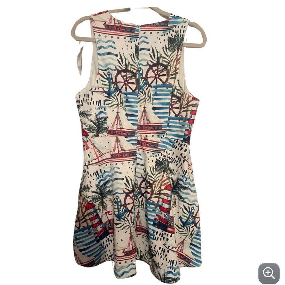 NWOT JOY JOY Nautical Print DRESS Size M - Picture 4 of 6